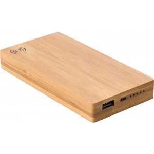 Bambusz powerbank, 6000 mAh, nat�r
