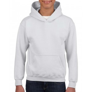 Gildan Heavy kapucnis gyerekpul�ver, White