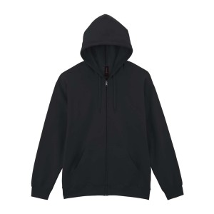 GILDAN SOFTSTYLE cipz�ras kapucnis pol�rpul�ver, Black
