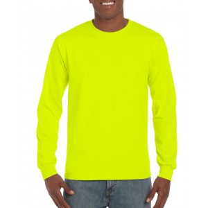 Gildan Ultra f�rfi hossz�ujj� p�l�, Safety Green