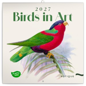 Lemeznapt�r Birds in Art 2027, PLAstIC FREE, 30 x 30 cm