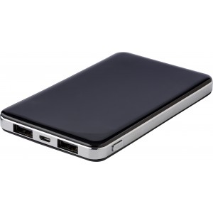 Li-polimer powerbank, 5000 mAh, fekete